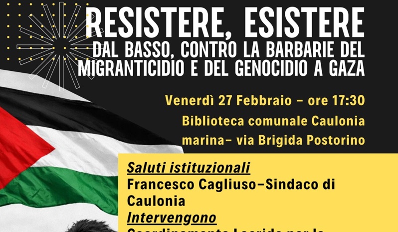 A Caulonia farà tappa la “Carovana per una Calabria aperta e solidale”. Presente il portavoce della Global Sumud Flotilla