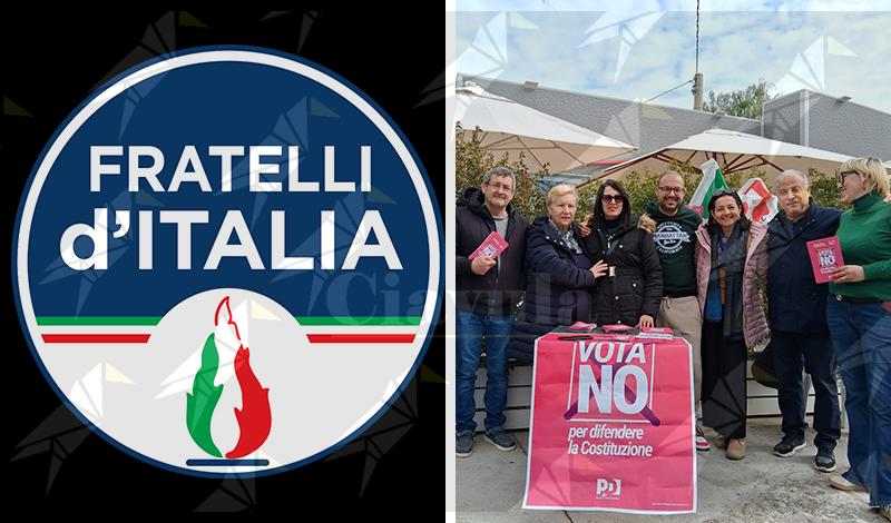 Fratelli d’Italia Caulonia in merito agli insulti nei confronti dei sostenitori del No: “Non attribuibili a noi. Dimasi non è iscritto al partito” Fratelli d’Italia Caulonia in merito agli insulti nei confronti dei sostenitori del No: “Non attribuibili a noi. Dimasi non è iscritto al partito”