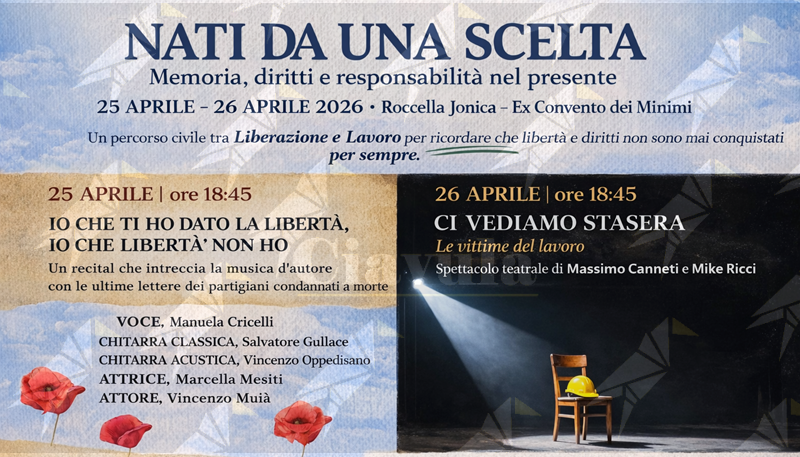 “Nati da una scelta”: Roccella Ionica celebra i valori della Repubblica con eventi su libertà, lavoro e cittadinanza