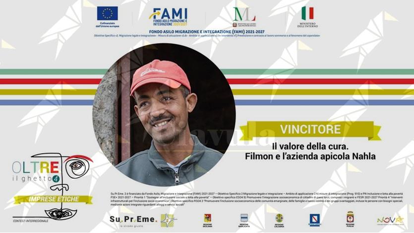 Camini, il video reportage “Il valore della cura. Filmon e l’azienda apicola Nahla” vince il contest “Oltre il ghetto”