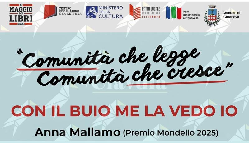 Anna Mallamo, autrice del caso letterario “Col buio me la vedo io”, presente al “Maggio dei Libri” di Cittanova Anna Mallamo, autrice del caso letterario “Col buio me la vedo io”, presente al “Maggio dei Libri” di Cittanova