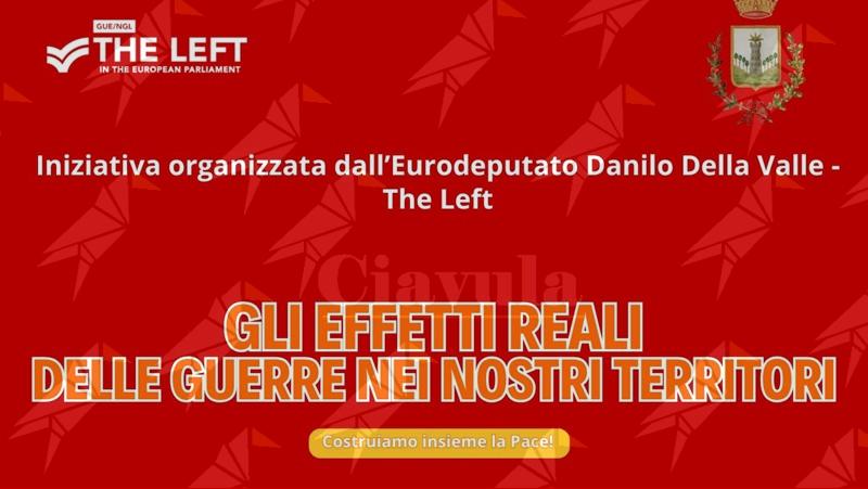 L’Europarlamentare Danilo Della Valle e la parlamentare Anna Laura Orrico a Cinquefrondi per un confronto pubblico su guerra, territori e costruzione della pace