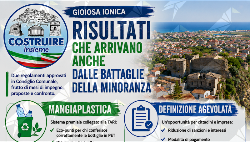 Approvazione regolamenti tributi e rifiuti a Gioiosa Ionica, Costruire Insieme: “risultati che arrivano anche dalle battaglie della minoranza” Approvazione regolamenti tributi e rifiuti a Gioiosa Ionica, Costruire Insieme: “risultati che arrivano anche dalle battaglie della minoranza”