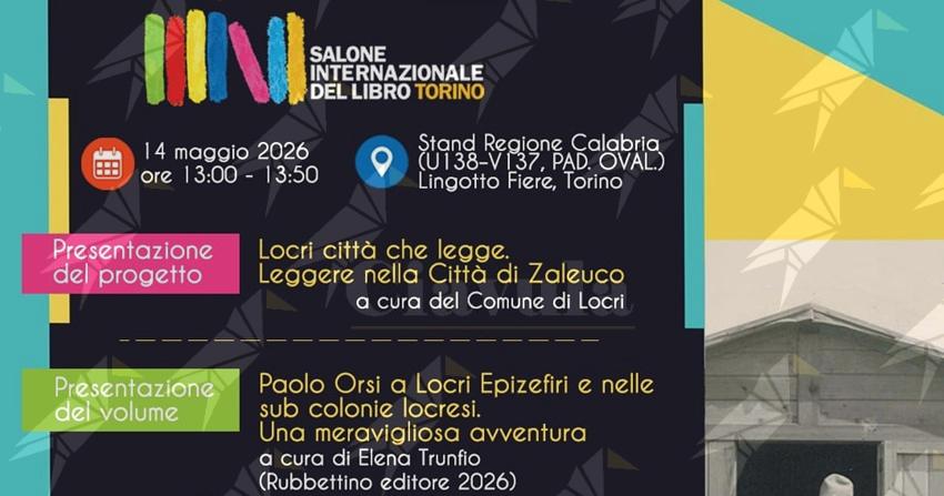 Al Salone del Libro di Torino sarà presentato il progetto “Locri Città che legge” Al Salone del Libro di Torino sarà presentato il progetto “Locri Città che legge”
