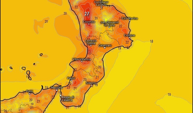 Meteo Calabria: pioggia nel weekend, poi temperature fino a 28°C