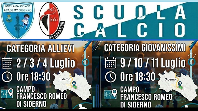 Open Day ASD Academy Siderno: appuntamento a luglio con Allievi e Giovanissimi Open Day ASD Academy Siderno: appuntamento a luglio con Allievi e Giovanissimi