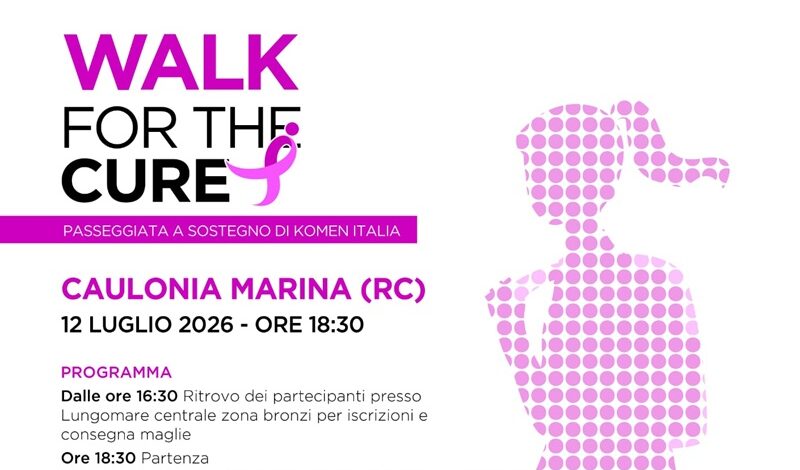 In cammino per la prevenzione: Caulonia ospita per la prima volta la “Walk for the Cure” di Komen Italia In cammino per la prevenzione: Caulonia ospita per la prima volta la “Walk for the Cure” di Komen Italia