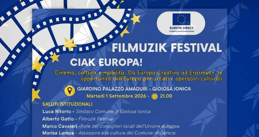 Questa sera a Gioiosa Ionica l’incontro “CIAK EUROPA!” dedicato alle opportunità per artisti, giovani, operatori culturali e territori